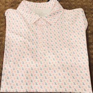 VINEYARD VINES performance polo shirt martini and cigar print golf casual